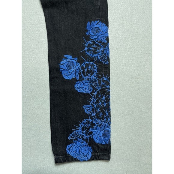 $188 Levi's 501 Jeans 27x28 Made & Crafted Selvedge High Rise Skinny Embroidered - Picture 2 of 15